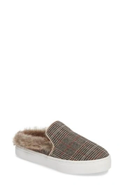 Shop Sam Edelman Levonne Platform Sneaker Mule In Ivory Plaid Fabric