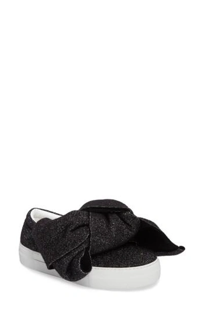 Shop Joshua Sanders Bow Slip-on Sneaker In Black Lurex