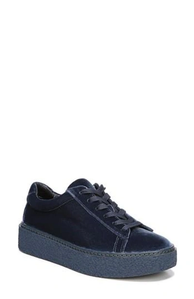 Shop Vince Neela Platform Sneaker In Vintage Blue Velvet