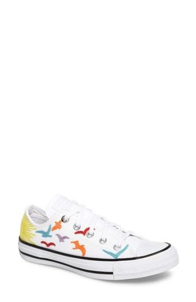 Shop Converse X Mara Hoffman All Star Embroidered Ox Sneaker In White