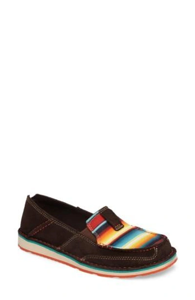 Shop Ariat Cruiser Slip-on Loafer In Chocolate Fudge Serape Suede