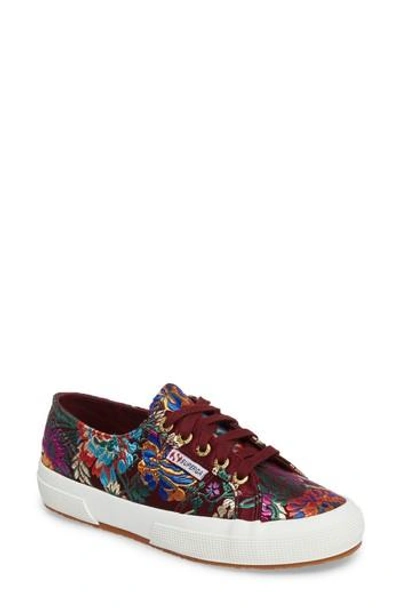 Shop Superga 2750 Embroidered Sneaker In Bordeaux