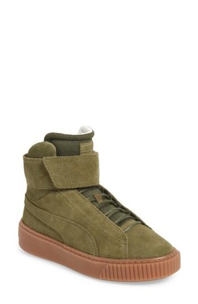 Shop Puma Platform Mid Ow Sneaker In Olive/ Olive