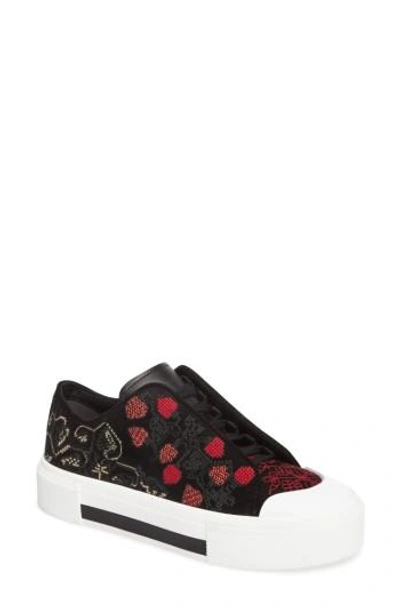 Shop Alexander Mcqueen Cap Toe Platform Sneaker In Black/ Red