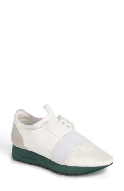 Shop Balenciaga Mixed Media Trainer Sneaker In White Multi