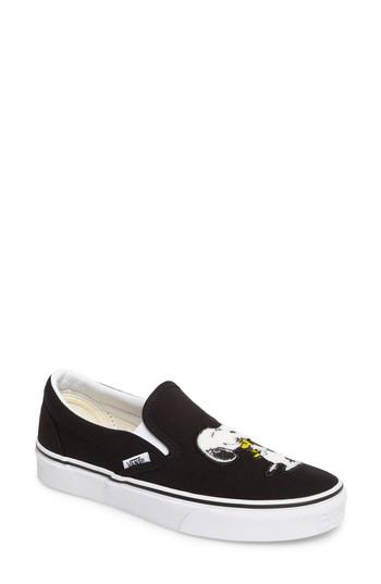 Vans X Peanuts Snoopy Kisses Slip-on Sneaker In Black/ Black/ True White |  ModeSens
