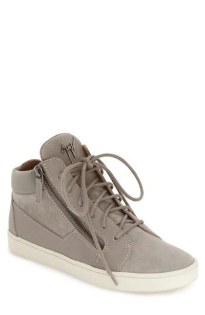 Shop Giuseppe Zanotti 'breck' Mid Top Sneaker In Grey