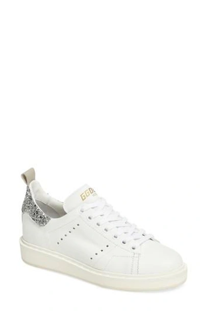Shop Golden Goose 'starter' Low Top Sneaker In White/ Silver Glitter