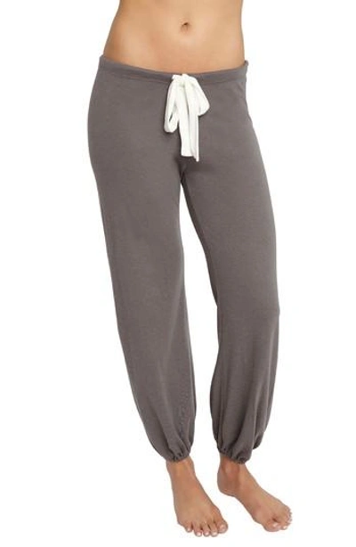 Shop Eberjey Crop Knit Lounge Pants In Light Charcoal