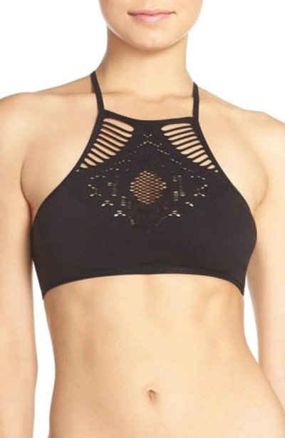 Shop Free People Intimately Fp Hanalei High Neck Bralette In Black