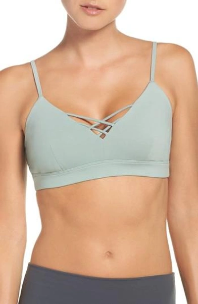 Shop Alo Yoga Interlace Sports Bra In Sage