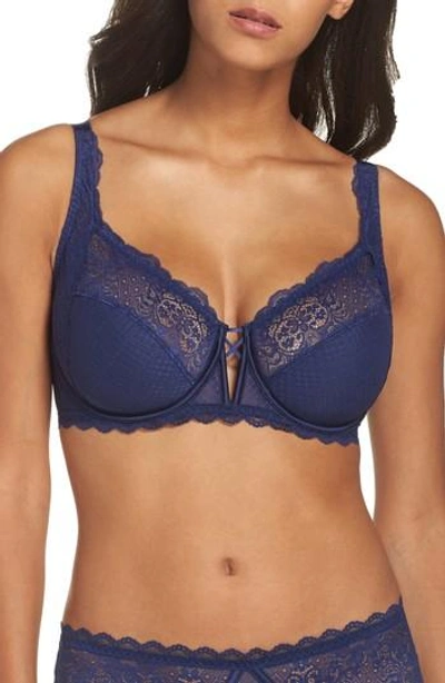 Shop Simone Perele Flirt Underwire Lace Full Fit Bra In Midnight