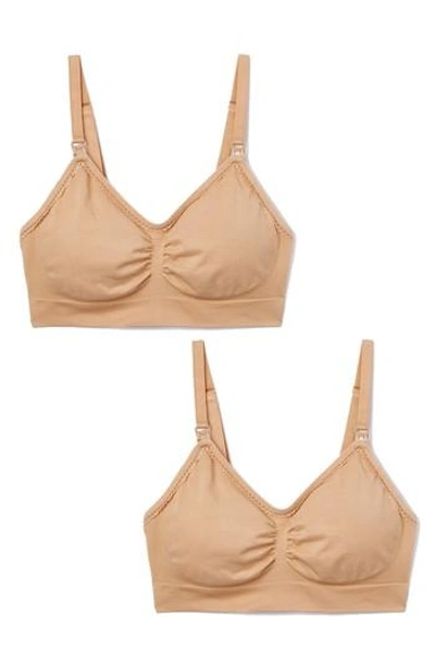 Shop Rosie Pope Every Day 2-pack Seamless Maternity/nursing Bra In Nude