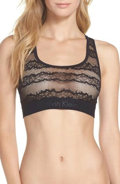 Shop Calvin Klein Unlined Lace Bralette In Black