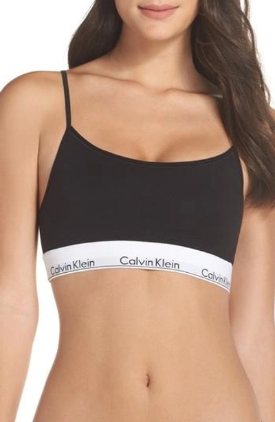 Shop Calvin Klein Modern Cotton Bralette In Black