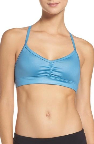 Shop Alo Yoga 'sunny Strappy' Soft Cup Bralette In Saltwater Glossy