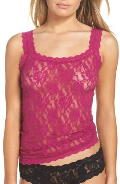 Shop Hanky Panky 'signature Lace' Camisole In Bright Amethyst