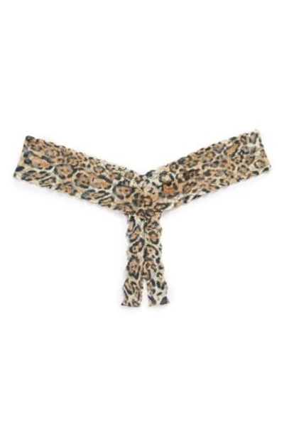 Shop Hanky Panky 'after Midnight' Open Gusset Lace Thong In Leopard