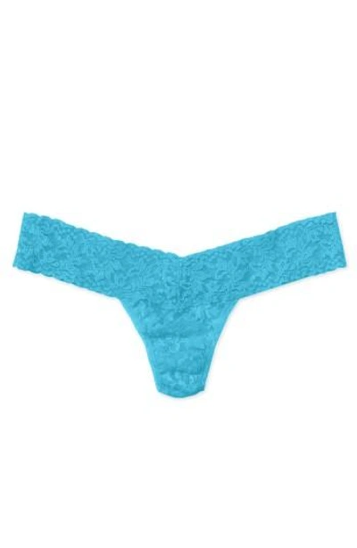 Shop Hanky Panky Signature Lace Low Rise Thong In True Blue