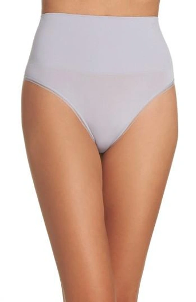 Shop Yummie By Heather Thomson Ultralight Seamless Shaping Thong In Dapple Grey