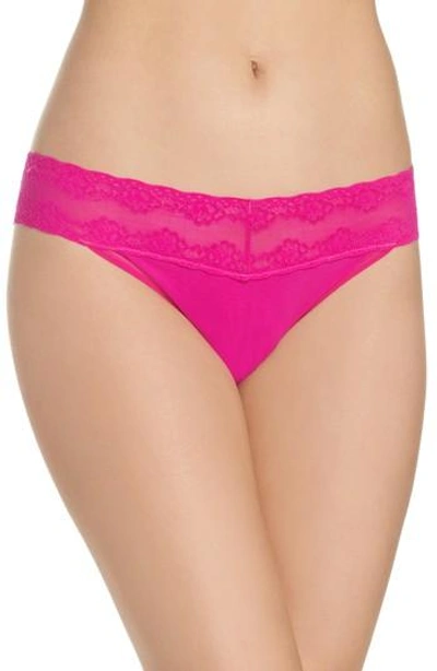 Shop Natori Bliss Perfection Thong In Indian Pink