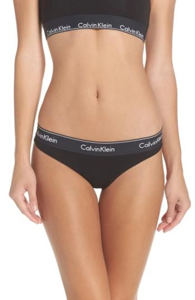 Shop Calvin Klein 'modern Cotton Collection' Cotton Blend Bikini In Black W/ Black Wb