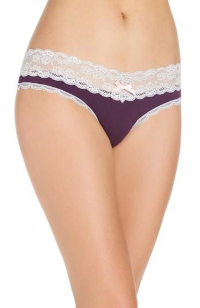 Shop Honeydew Intimates Lace Trim Low Rise Thong In Cider