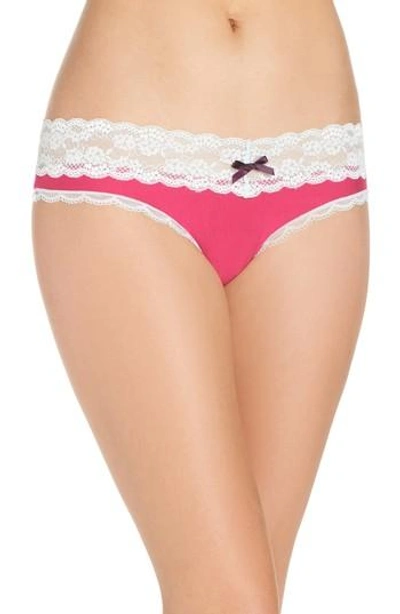 Shop Honeydew Intimates Lace Trim Low Rise Thong In Ritz