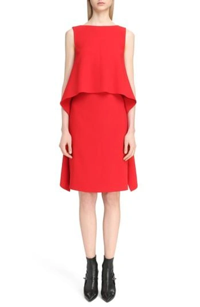 Shop Givenchy Stretch Cady Cutaway Dress In Red