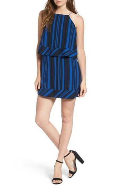Shop Cooper & Ella Callie Tiered Shift Dress In Blue Stripe Print