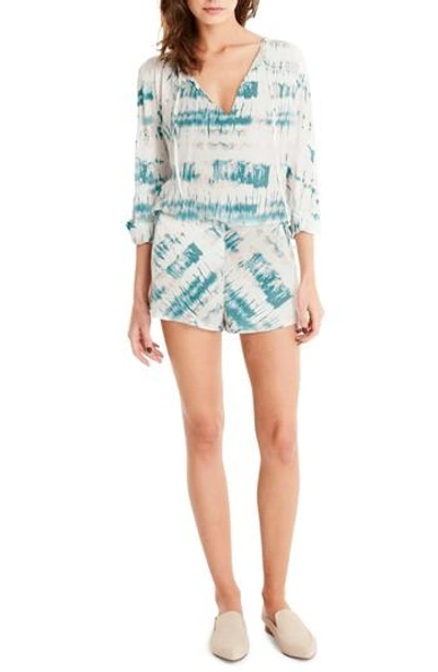 Shop Michael Stars Tie-dye Romper In Mediterranean