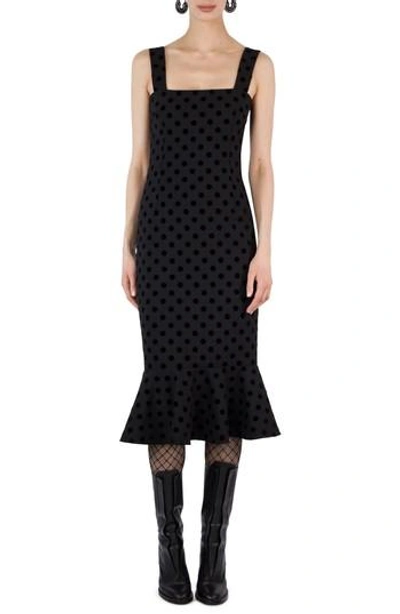 Shop Akris Punto Velvet Dot Dress In Black