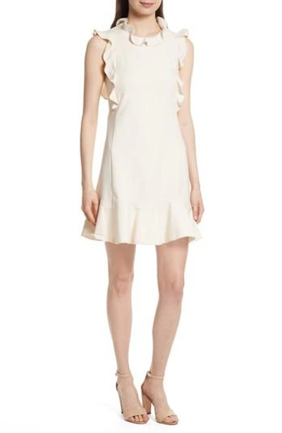 Shop Rebecca Taylor Ruffle Trim Suit Dress In Cream Combo