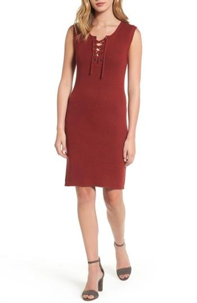 Shop Cupcakes And Cashmere Thora Sheath Dress In Brick