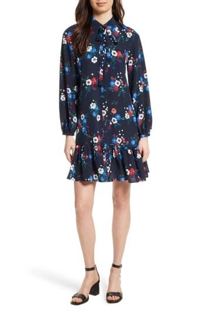 Shop Tory Burch Gabrielle Floral Silk Shirtdress In Pansy Bouquet