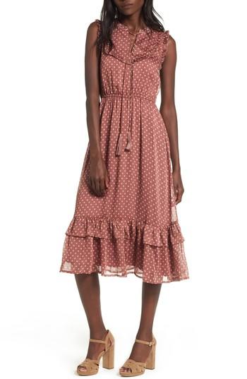 moon river polka dot midi dress