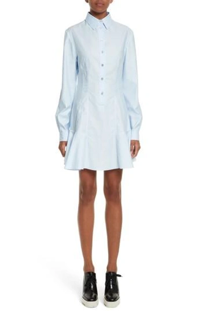 Shop Stella Mccartney Carina Cotton Poplin Shirtdress In Oxford Blue