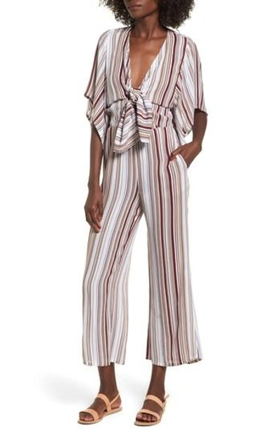 Shop Faithfull The Brand Tilos Stripe Knotted Jumpsuit In Franklin Stripe Print