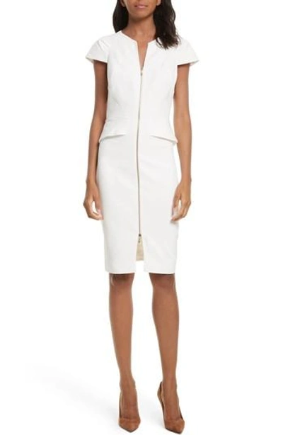 Shop Ted Baker Architectural Pencil Dress In White