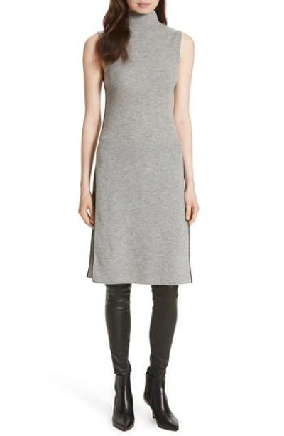 Shop Alice And Olivia Stori Double Slit Sweater Dress In Light Grey