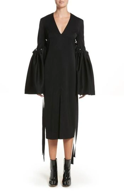 Shop Ellery Adage Detachable Bell Sleeve Dress In Black