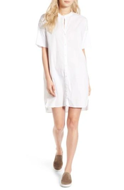 Shop James Perse Rolled Sleeve Shirtdress In White
