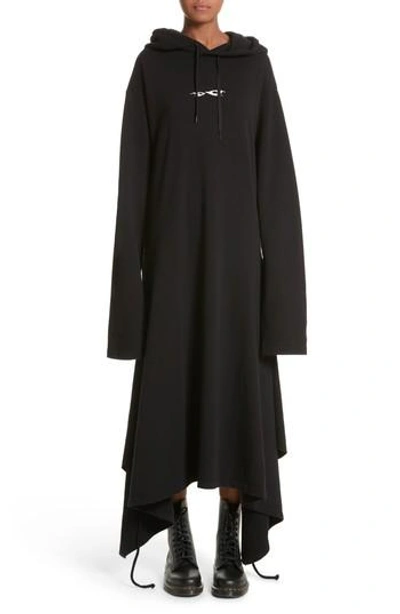 Shop Vetements Hoodie Wrap Dress In Black