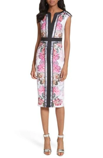 Shop Ted Baker Painted Posie Sheath Dress In Baby Pink