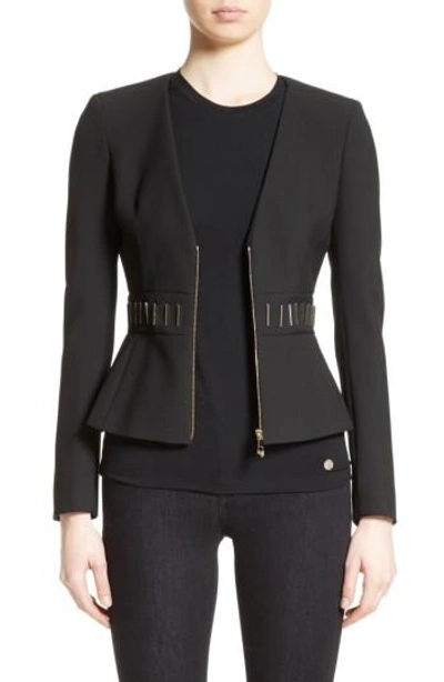 Shop Versace Bar Detail Cady Jacket In Black