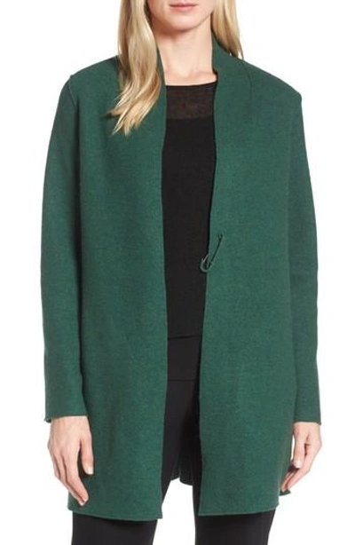 Shop Eileen Fisher Boiled Wool Jacket In Hemlock