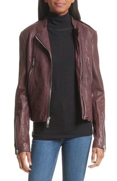 Shop Rag & Bone Lyon Leather Jacket In Raisin