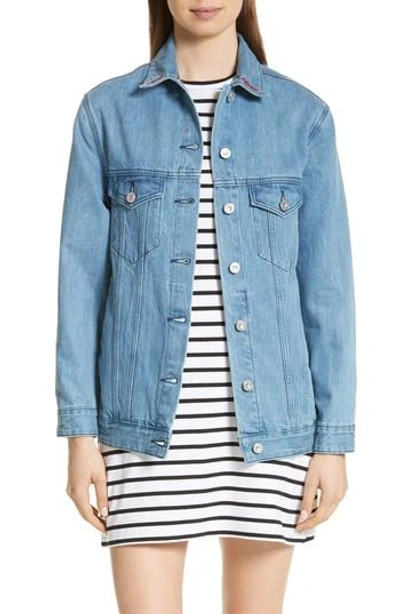 Shop Etre Cecile The Real Live Bunch Oversize Denim Jacket In Light Blue