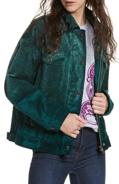 Free people shop velvet trucker jacket