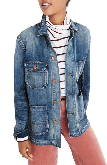 madewell denim patch pocket chore coat
